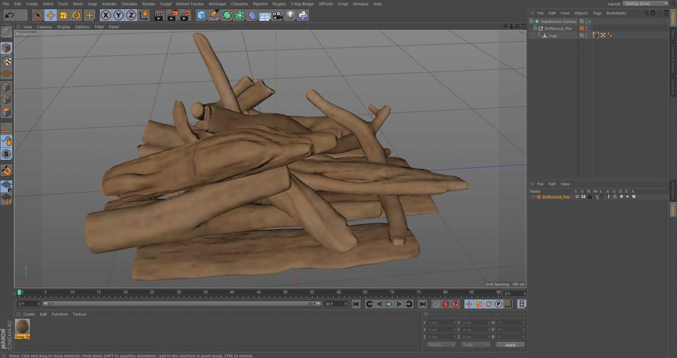 Driftwood Pile 3D model