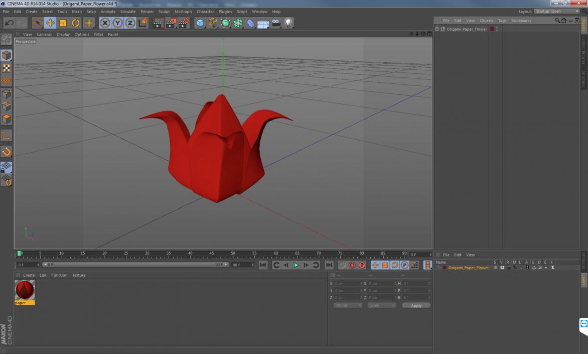 3D model Origami Paper Flower