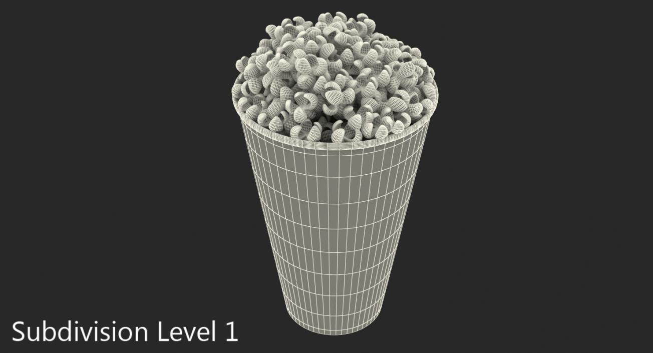 3D Round Paper Popcorn Cup model