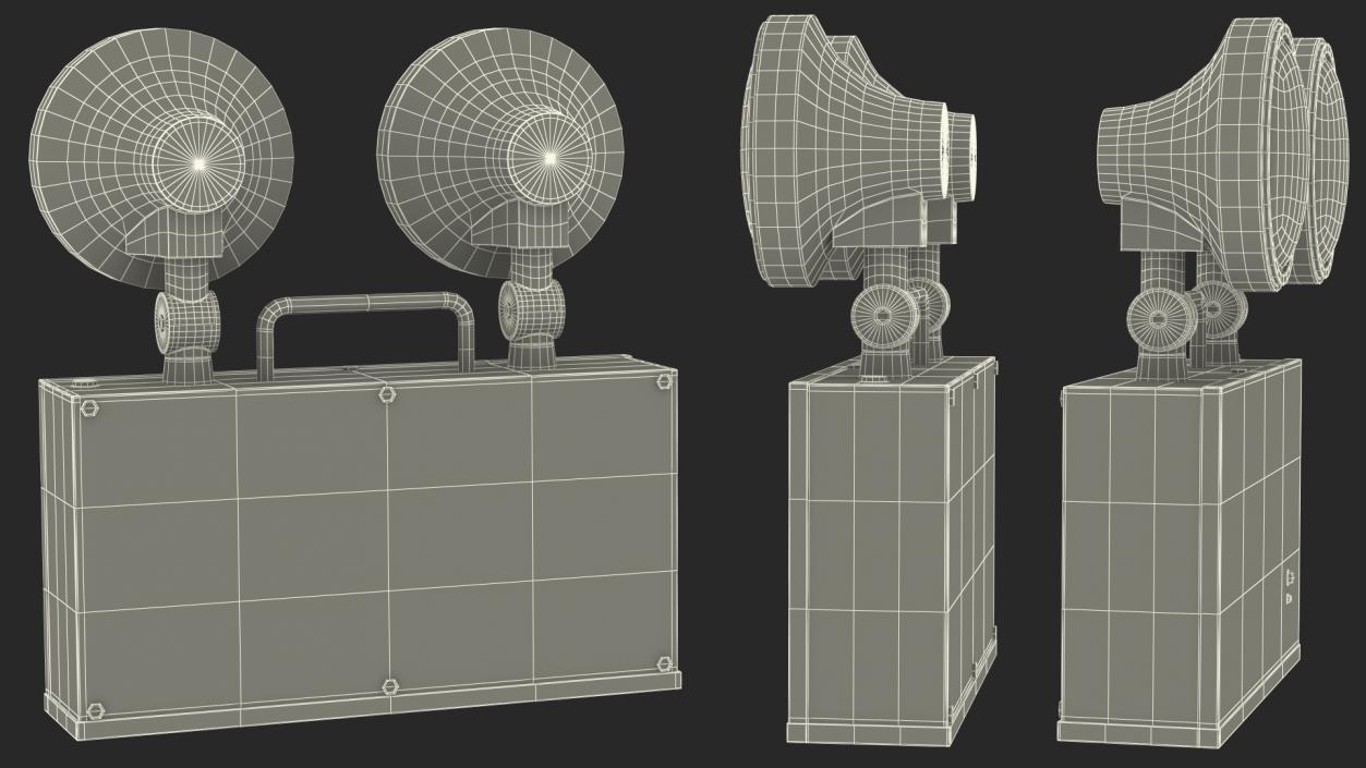 3D Halogen Twin Emergency Light model