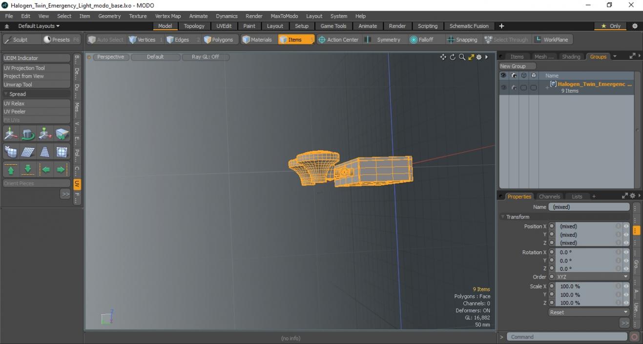 3D Halogen Twin Emergency Light model