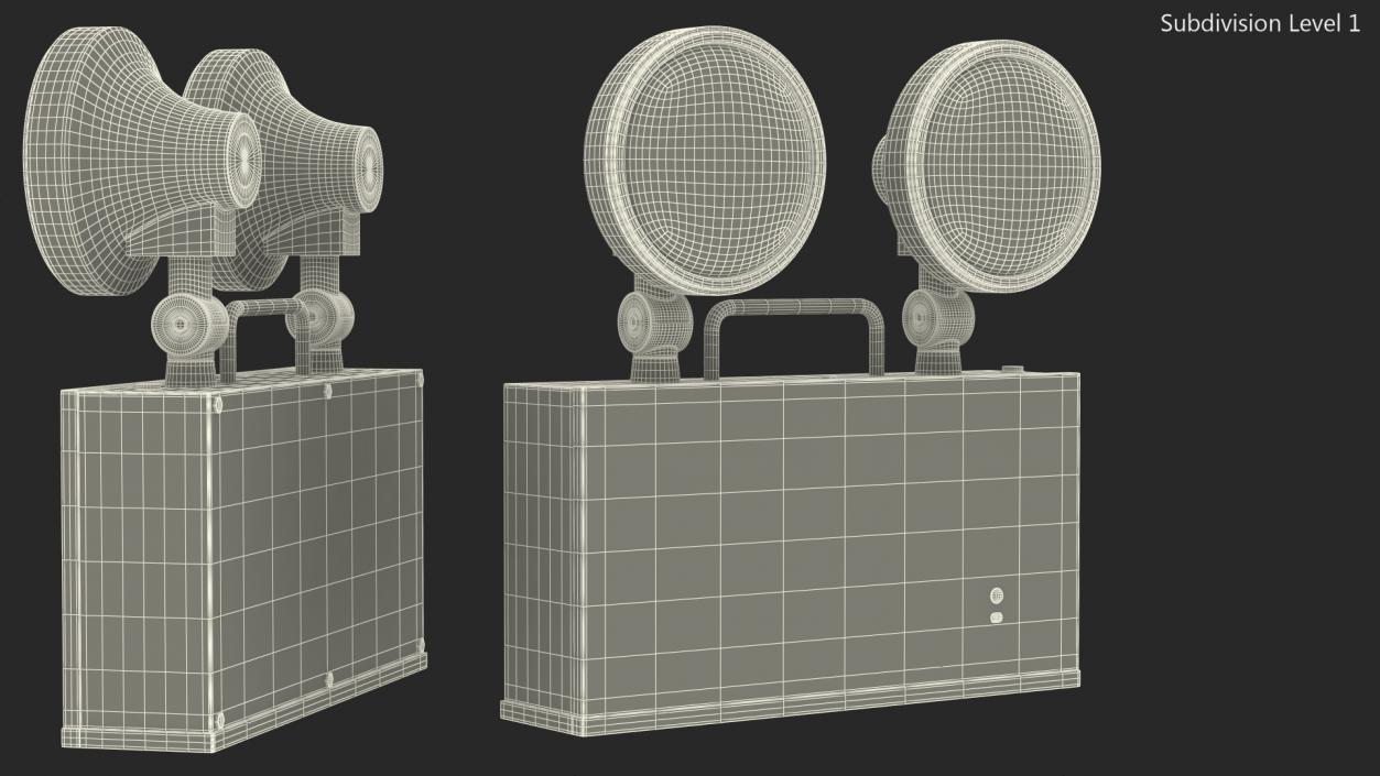 3D Halogen Twin Emergency Light model