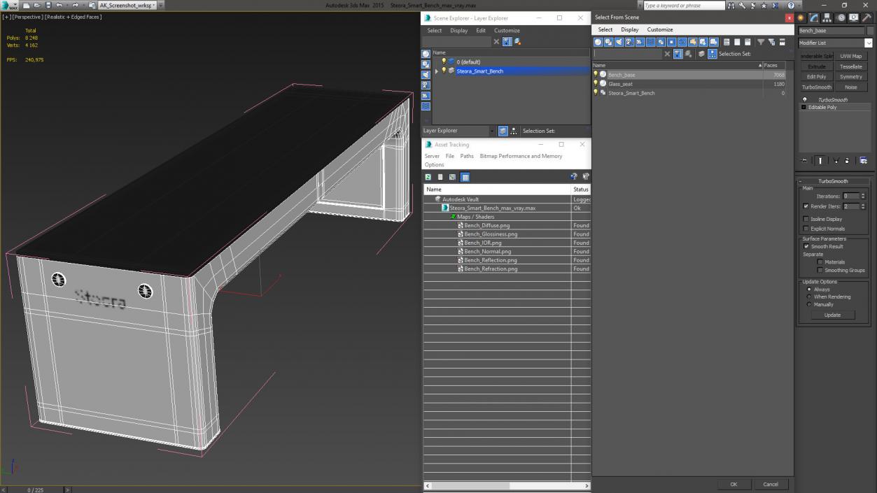 3D Steora Smart Bench model