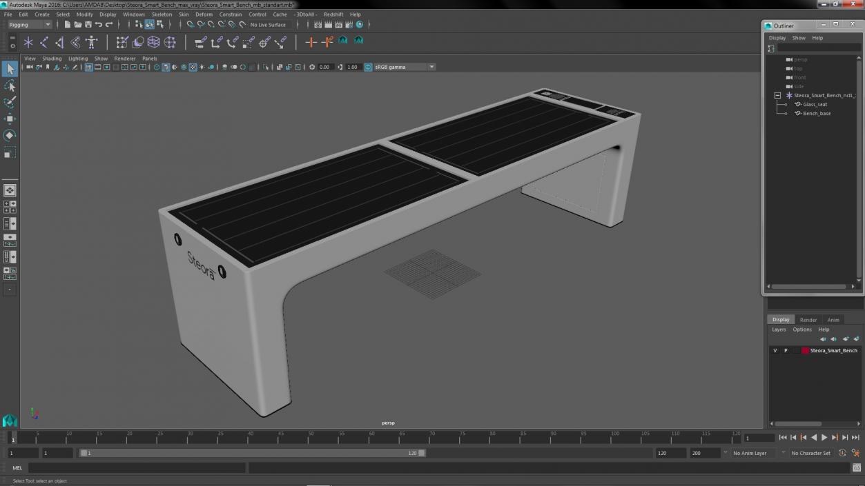 3D Steora Smart Bench model