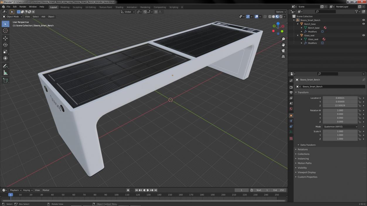 3D Steora Smart Bench model