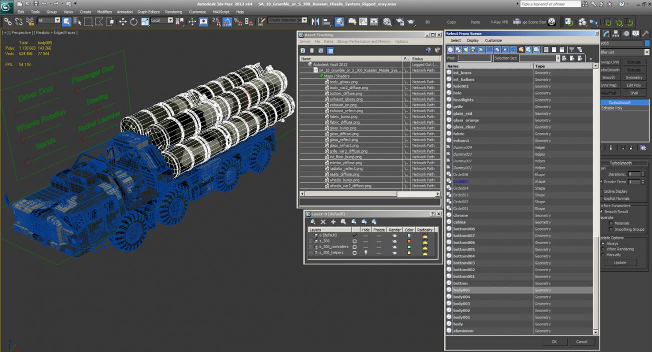 SA-10 Grumble or S-300 Russian Missile System Rigged 3D