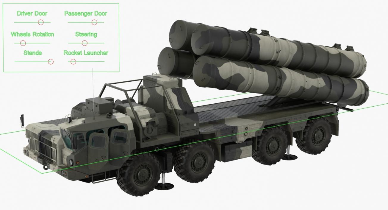 SA-10 Grumble or S-300 Russian Missile System Rigged 3D