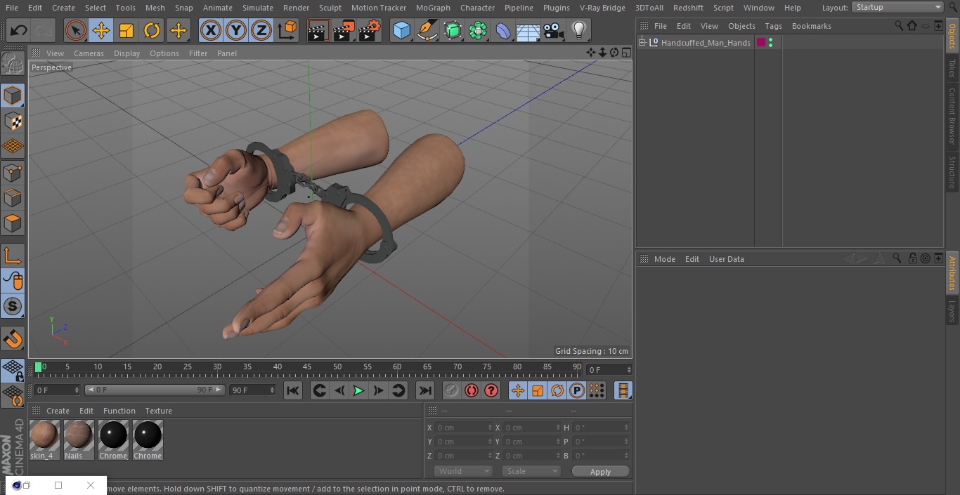 3D model Handcuffed Man Hands