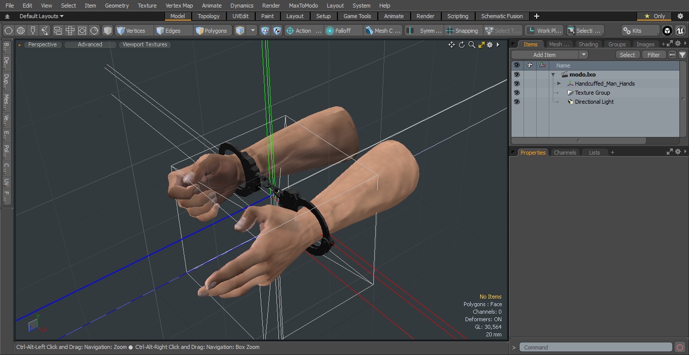 3D model Handcuffed Man Hands