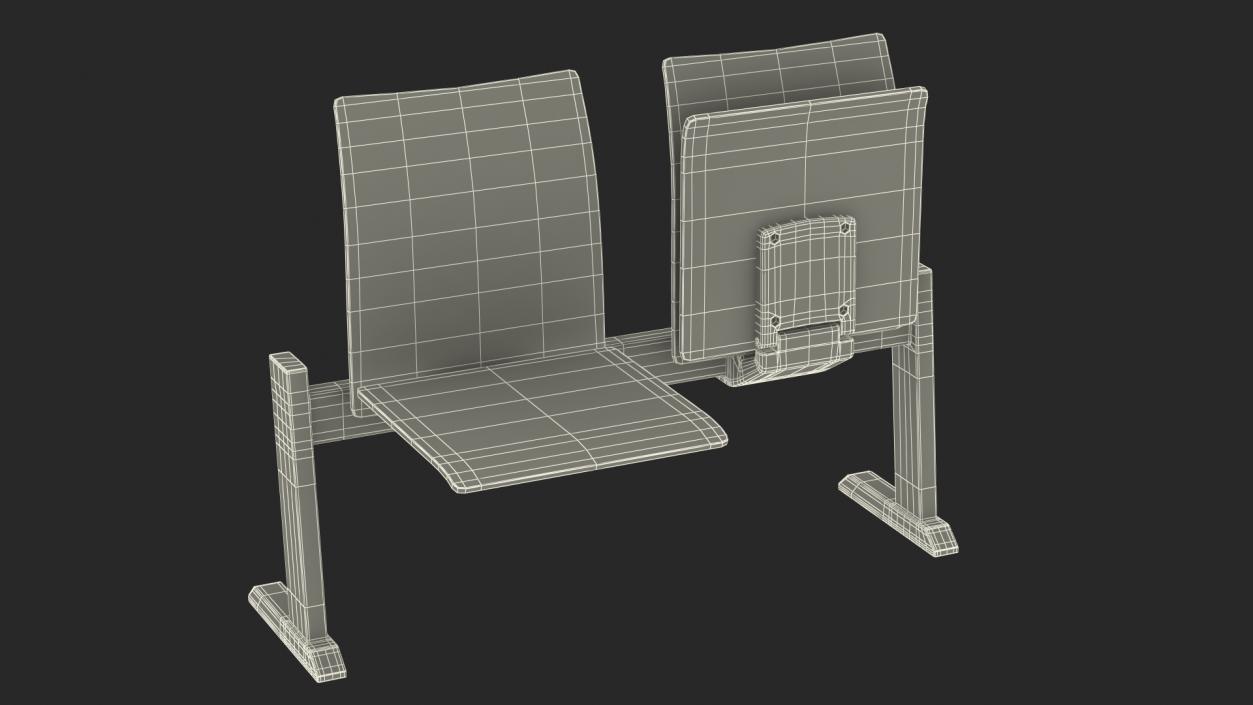 University Seating System For Two Seats 3D model