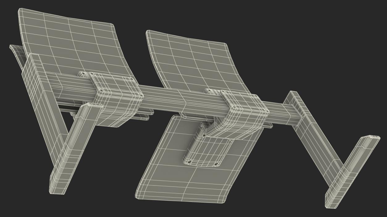 University Seating System For Two Seats 3D model