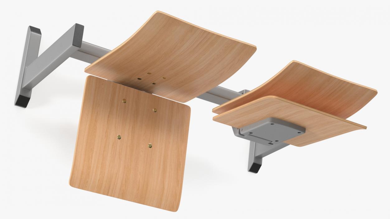 University Seating System For Two Seats 3D model