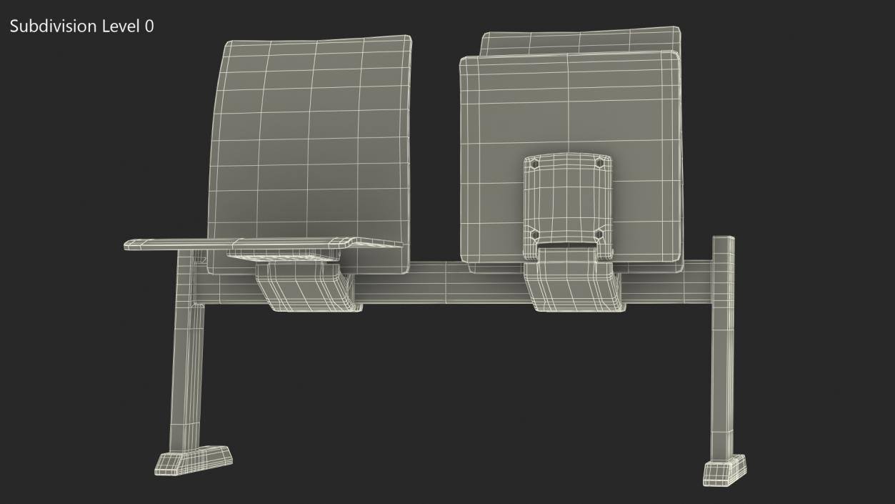 University Seating System For Two Seats 3D model