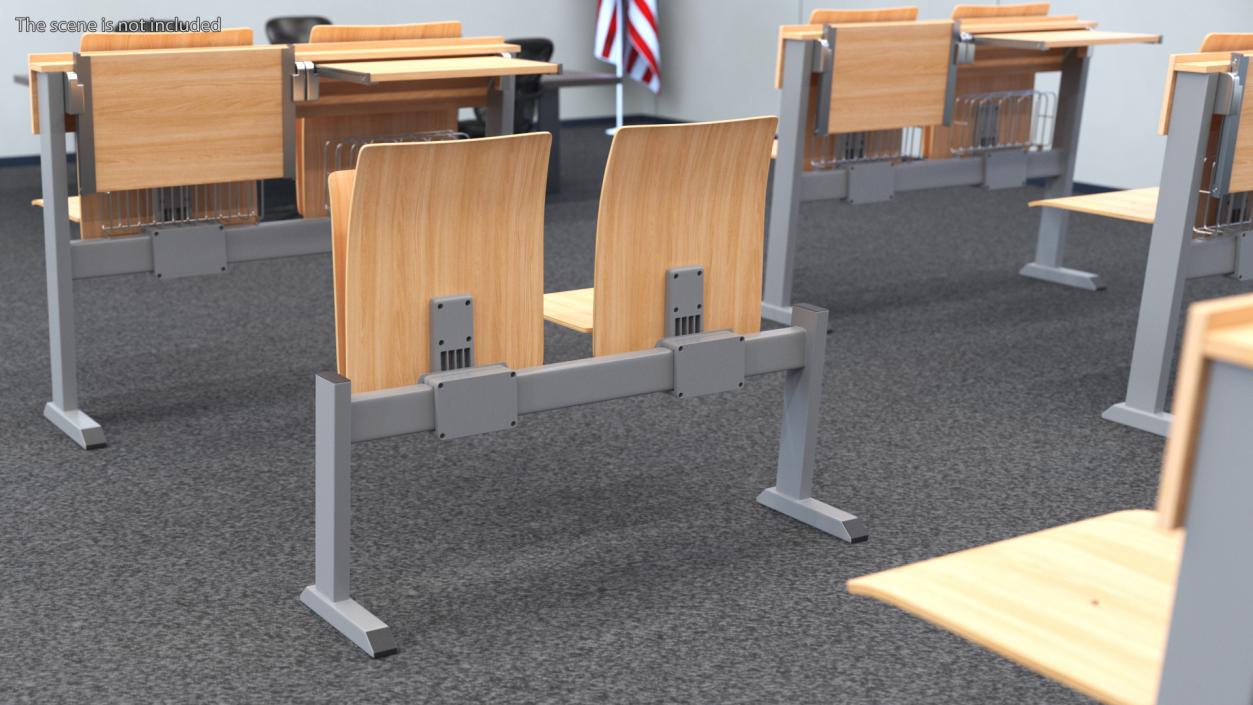 University Seating System For Two Seats 3D model