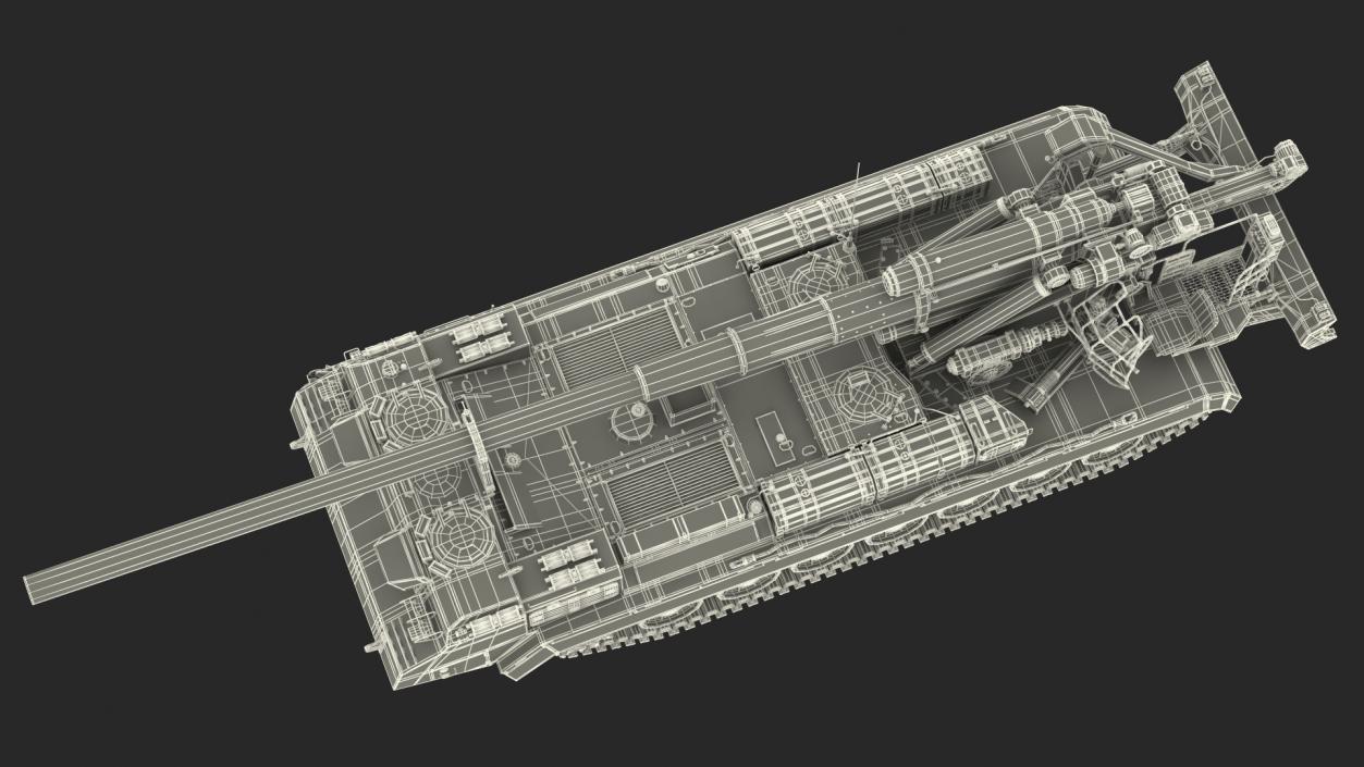 3D model 2S7 Pion Self Propelled Heavy Artillery Dirty