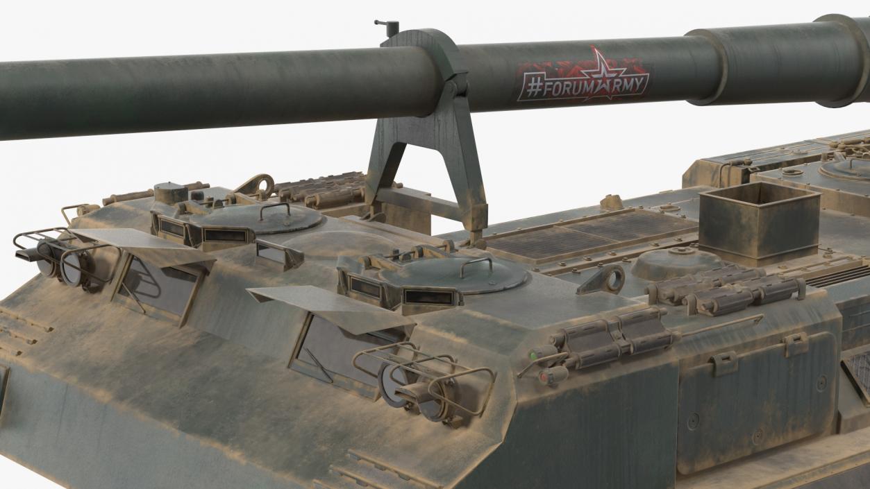 3D model 2S7 Pion Self Propelled Heavy Artillery Dirty