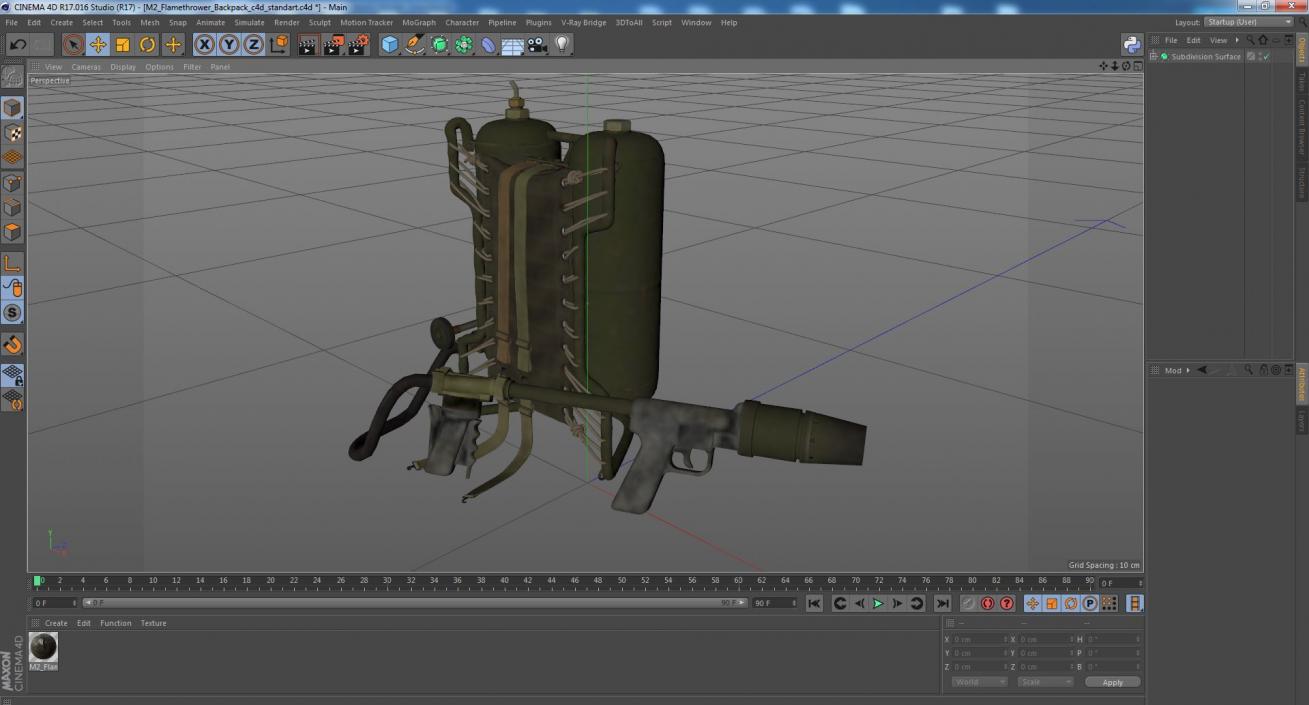 M2 Flamethrower Backpack 3D model