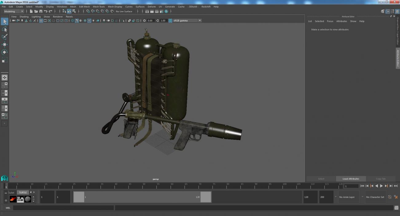 M2 Flamethrower Backpack 3D model