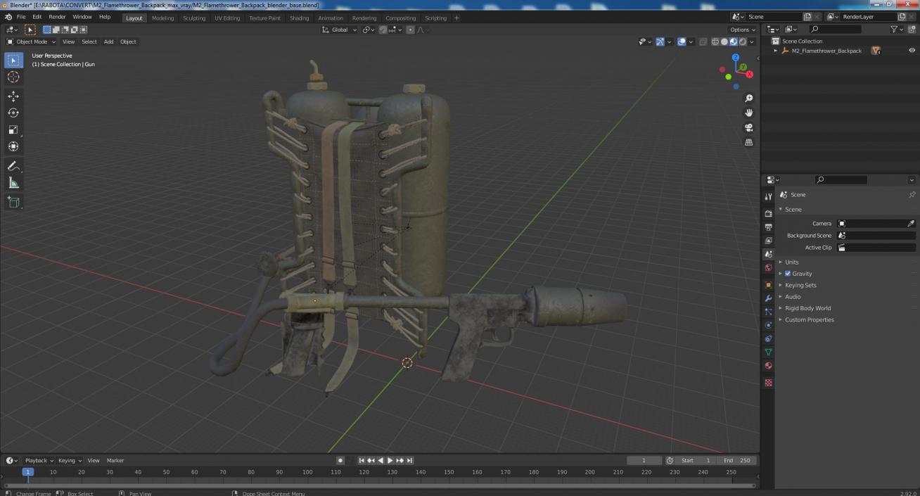 M2 Flamethrower Backpack 3D model