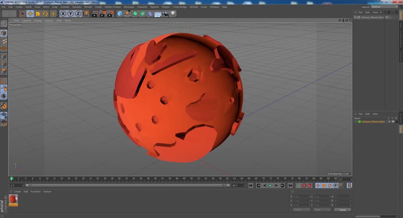 Cartoon Planet Mars 3D model