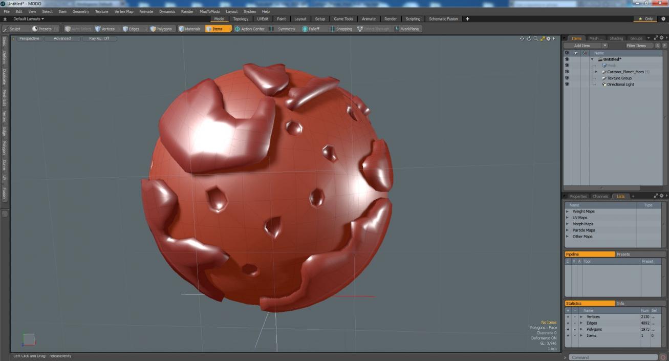 Cartoon Planet Mars 3D model