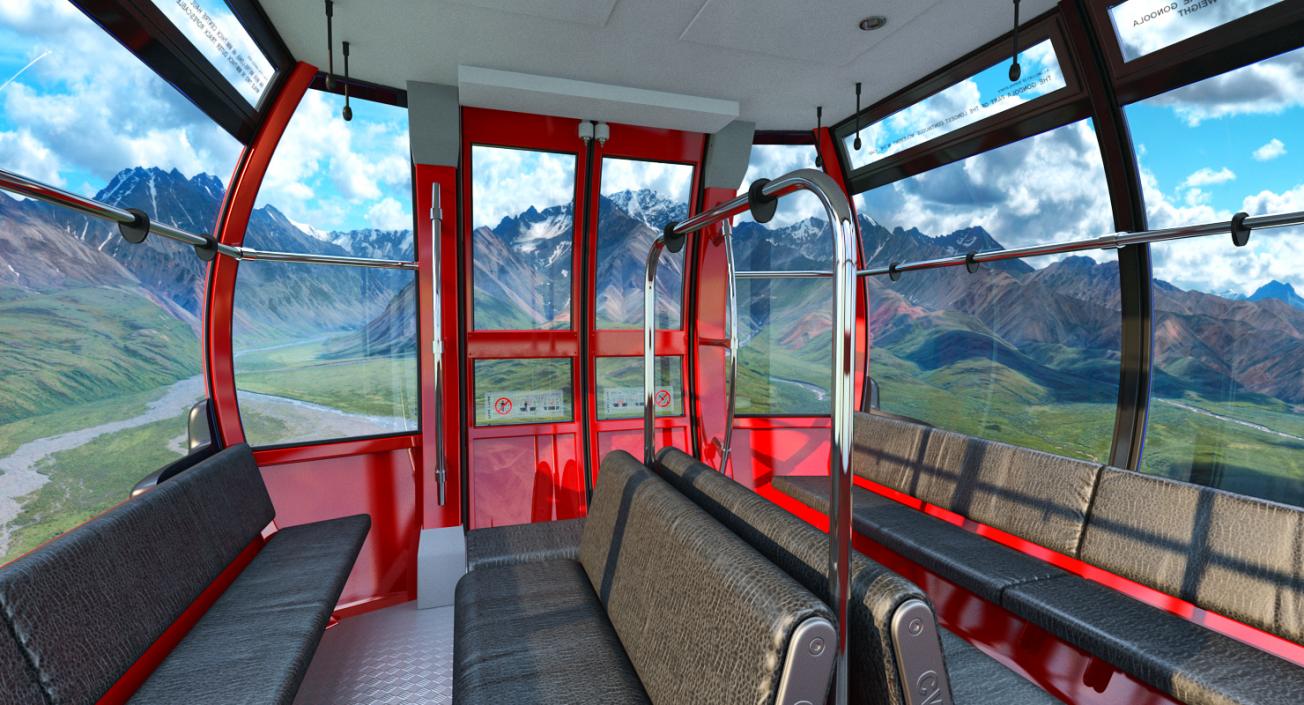 Peak 2 Peak Gondola Lift Cabin Towers 3D