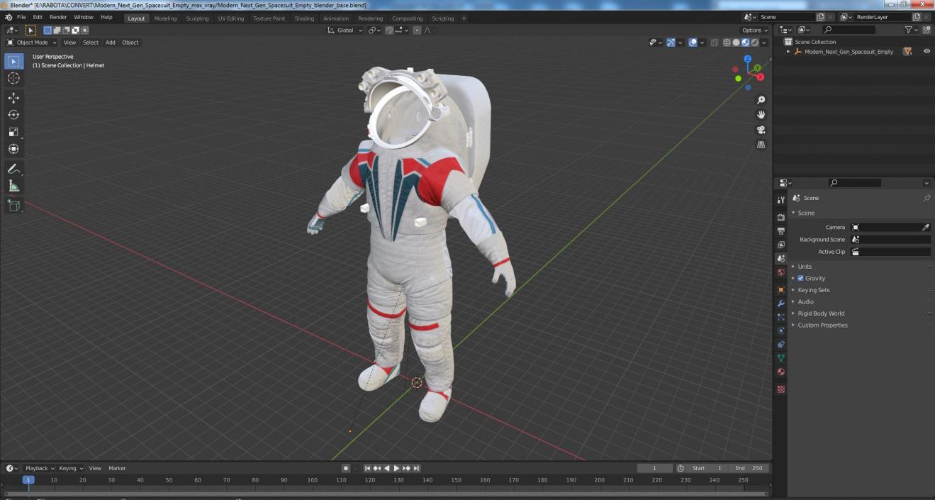 3D Modern Next Gen Spacesuit Empty