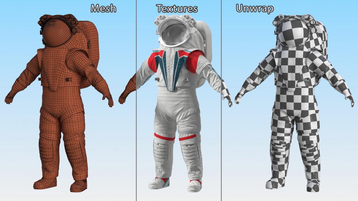 3D Modern Next Gen Spacesuit Empty