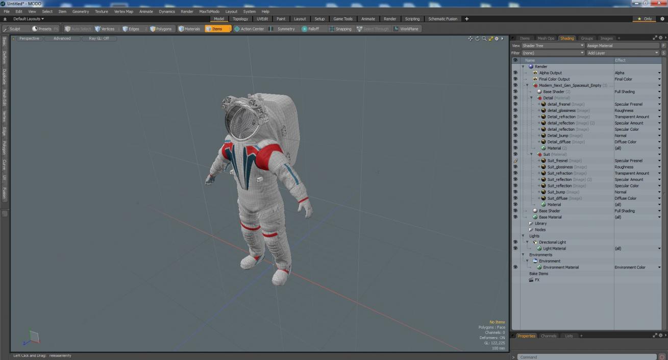 3D Modern Next Gen Spacesuit Empty