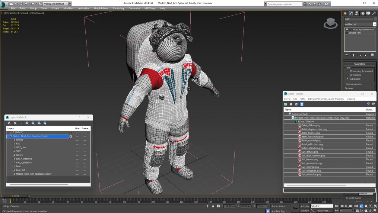 3D Modern Next Gen Spacesuit Empty