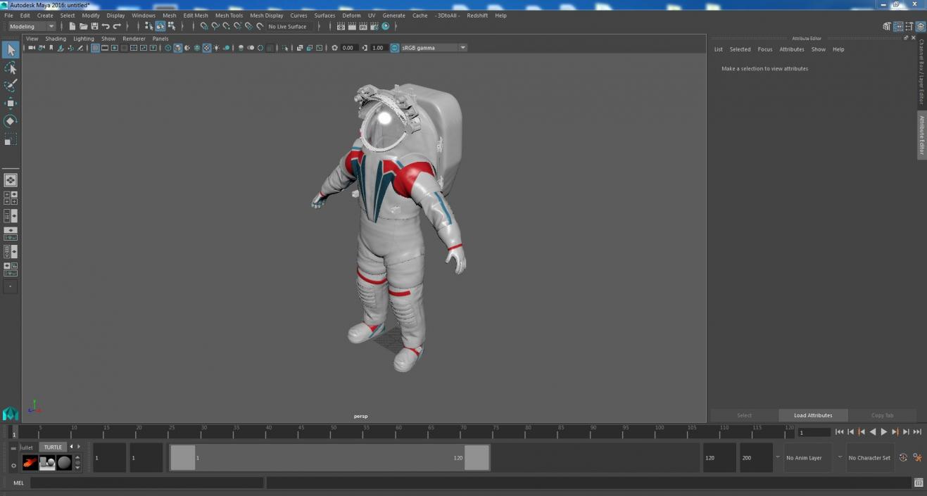 3D Modern Next Gen Spacesuit Empty