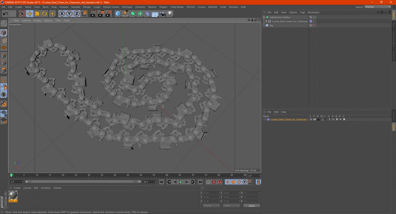 3D Curled Steel Chain for Chainsaw