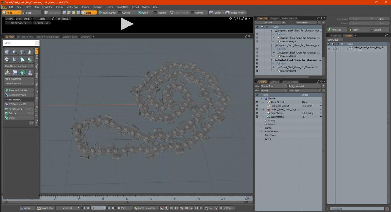 3D Curled Steel Chain for Chainsaw