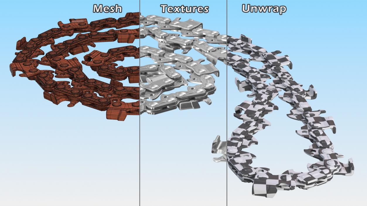 3D Curled Steel Chain for Chainsaw