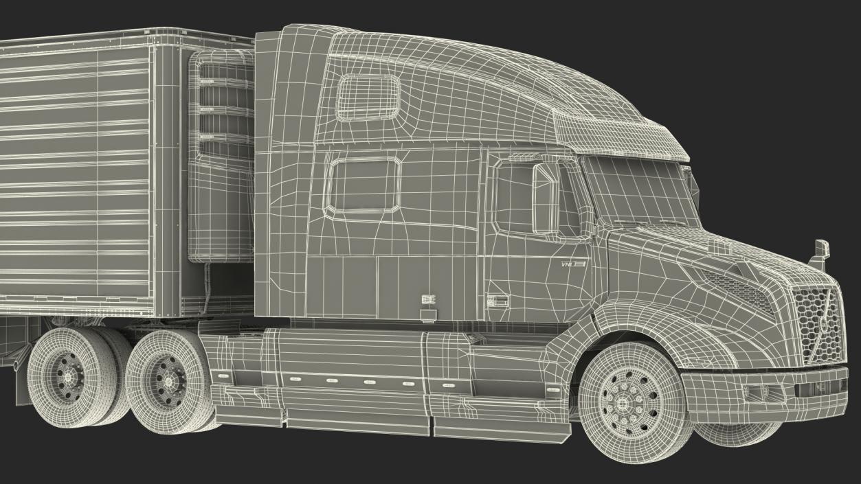 3D Volvo VNL 860 Truck with Vanguard Reefer Trailer model