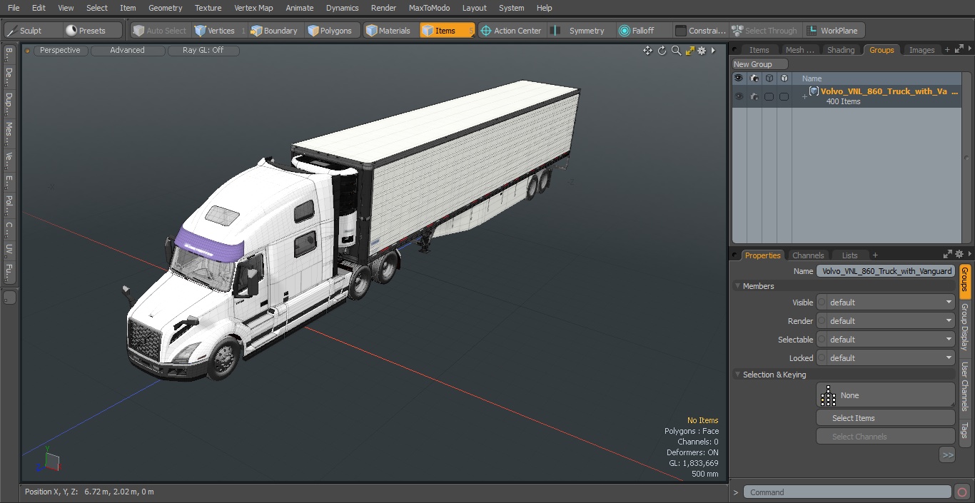 3D Volvo VNL 860 Truck with Vanguard Reefer Trailer model