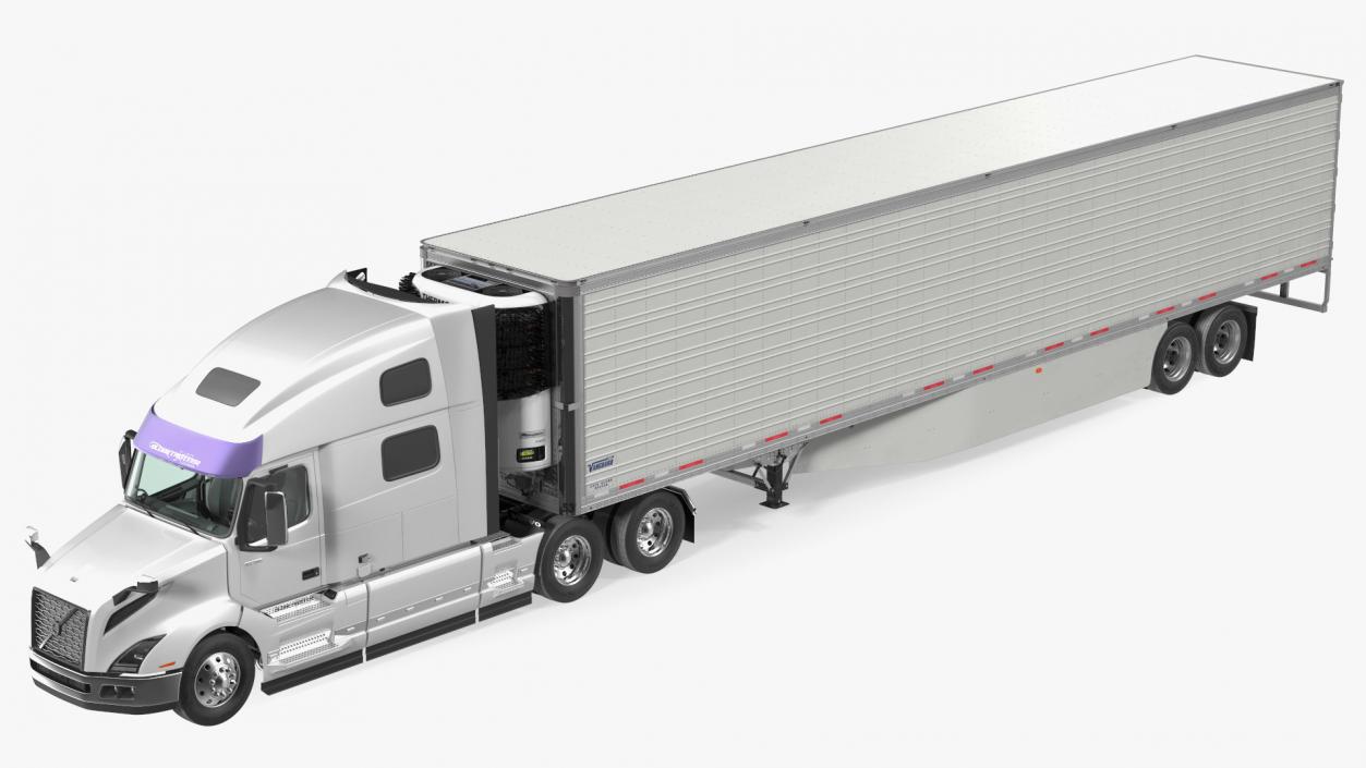 3D Volvo VNL 860 Truck with Vanguard Reefer Trailer model