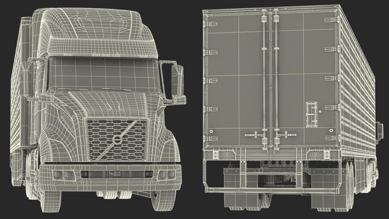 3D Volvo VNL 860 Truck with Vanguard Reefer Trailer model