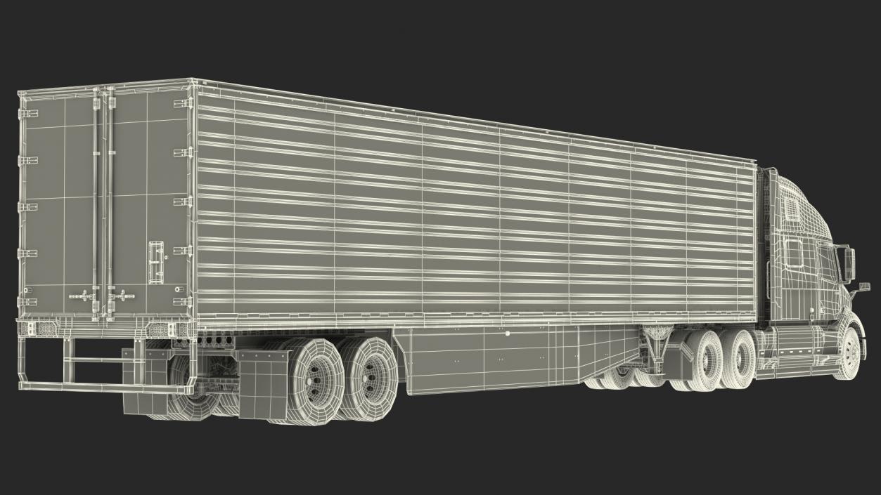 3D Volvo VNL 860 Truck with Vanguard Reefer Trailer model