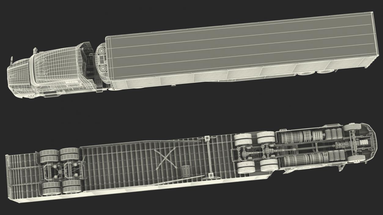 3D Volvo VNL 860 Truck with Vanguard Reefer Trailer model