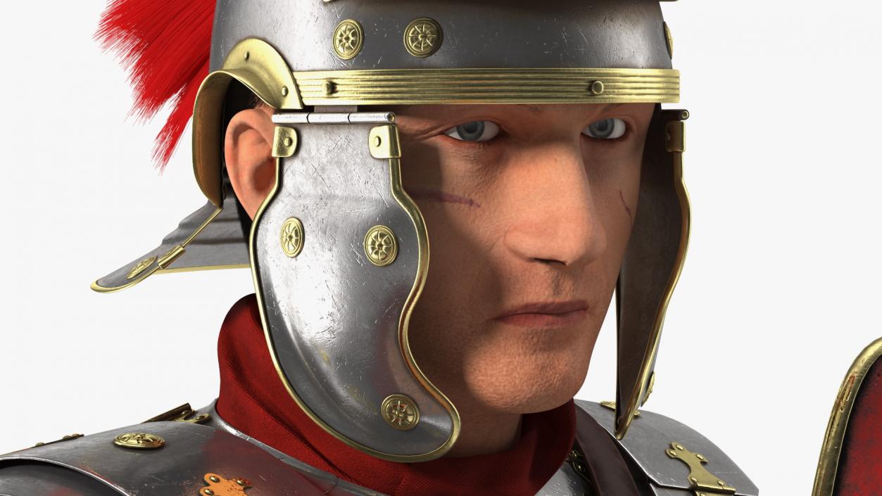 3D Roman Legionnaire with Gladius Salute Pose Fur