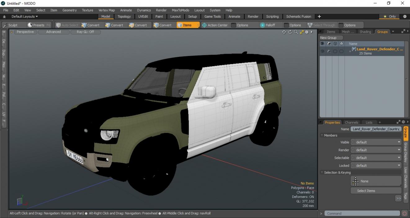 3D Land Rover Defender Country Pack Exterior Only