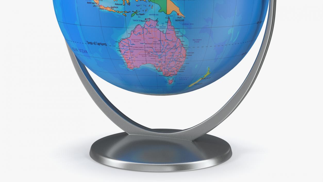 Political World Globe with Stand 3D