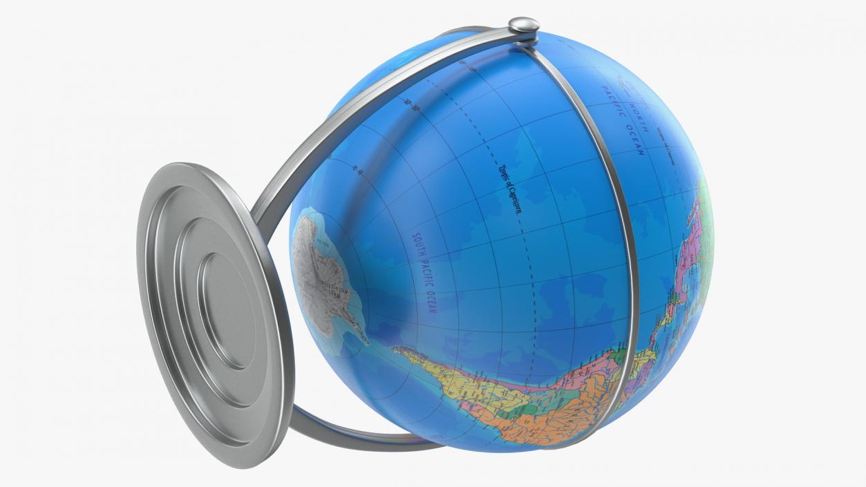 Political World Globe with Stand 3D