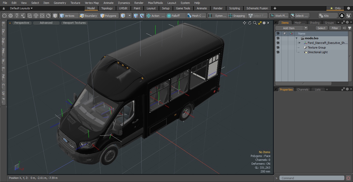 Ford Starcraft Executive Shuttle Bus Simple Interior 3D