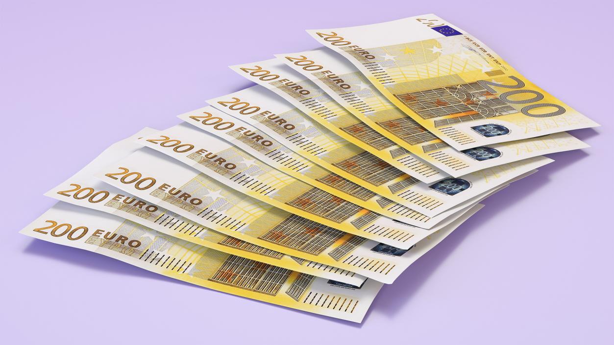 3D Paper Banknotes Euro 200 Bundle