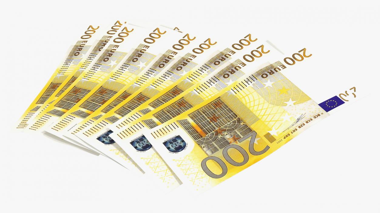 3D Paper Banknotes Euro 200 Bundle