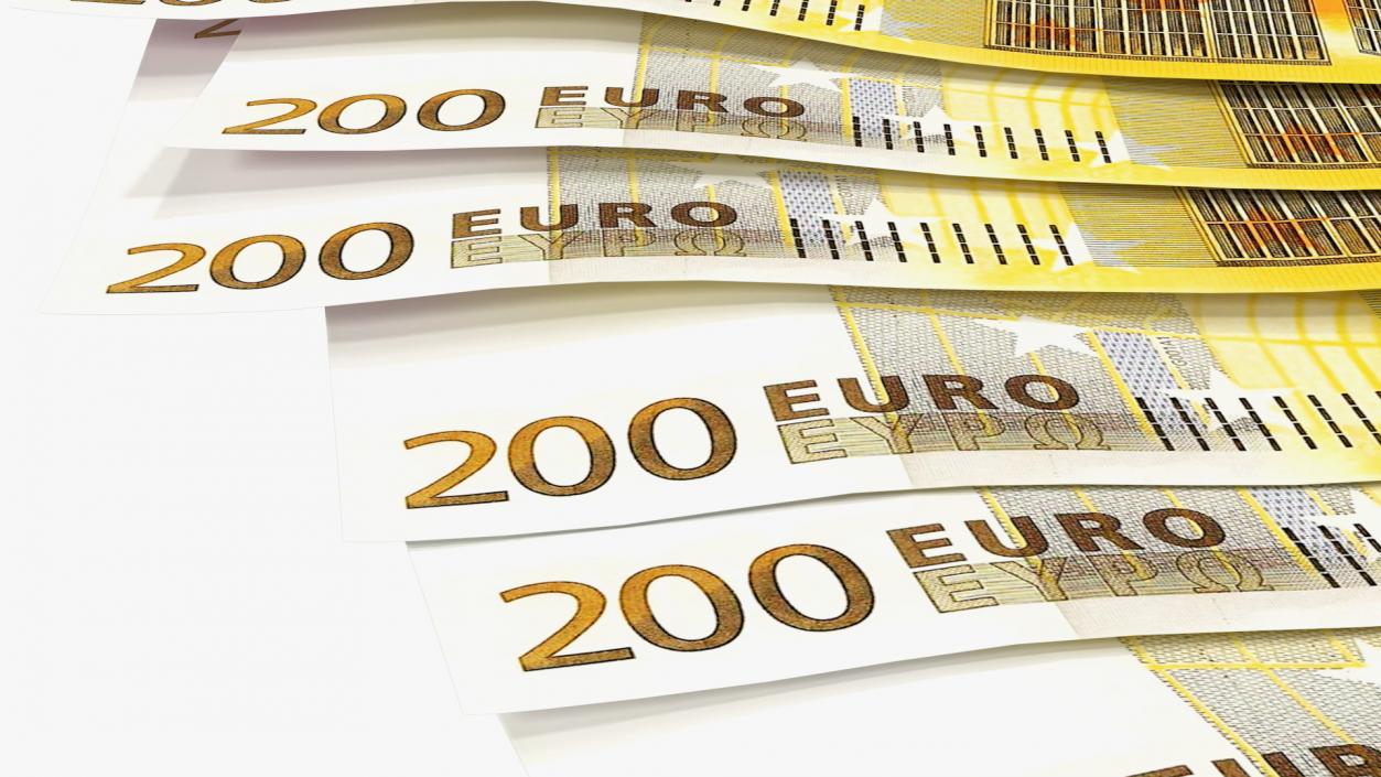 3D Paper Banknotes Euro 200 Bundle