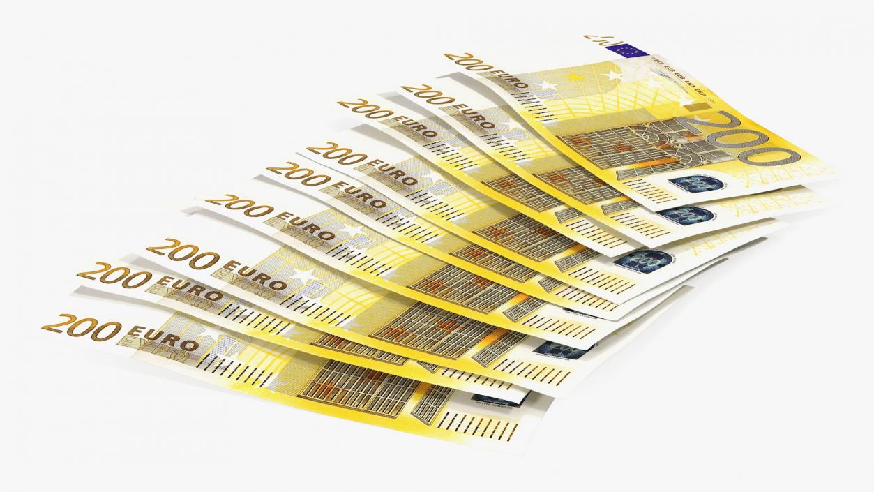 3D Paper Banknotes Euro 200 Bundle