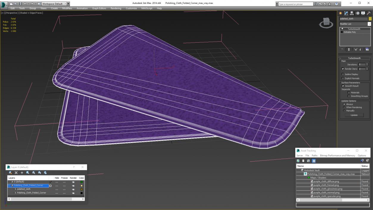 Polishing Cloth Folded Corner 3D model